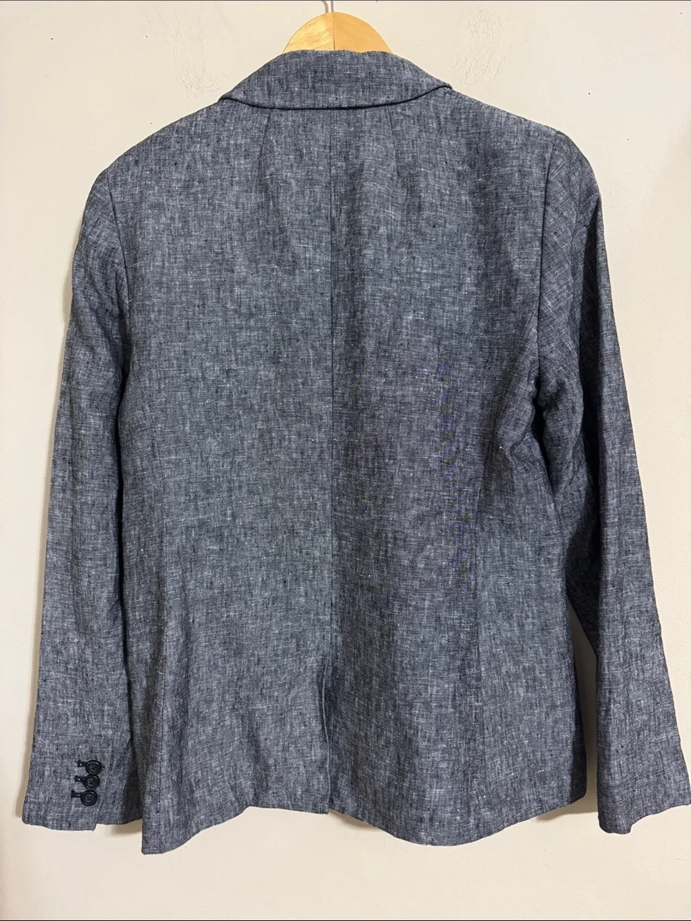 J. Crew Heather Gray Linen Single-Button Blazer Womens size 10 Career Minimalist